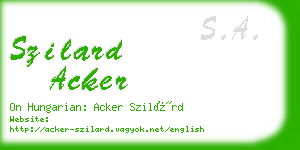 szilard acker business card